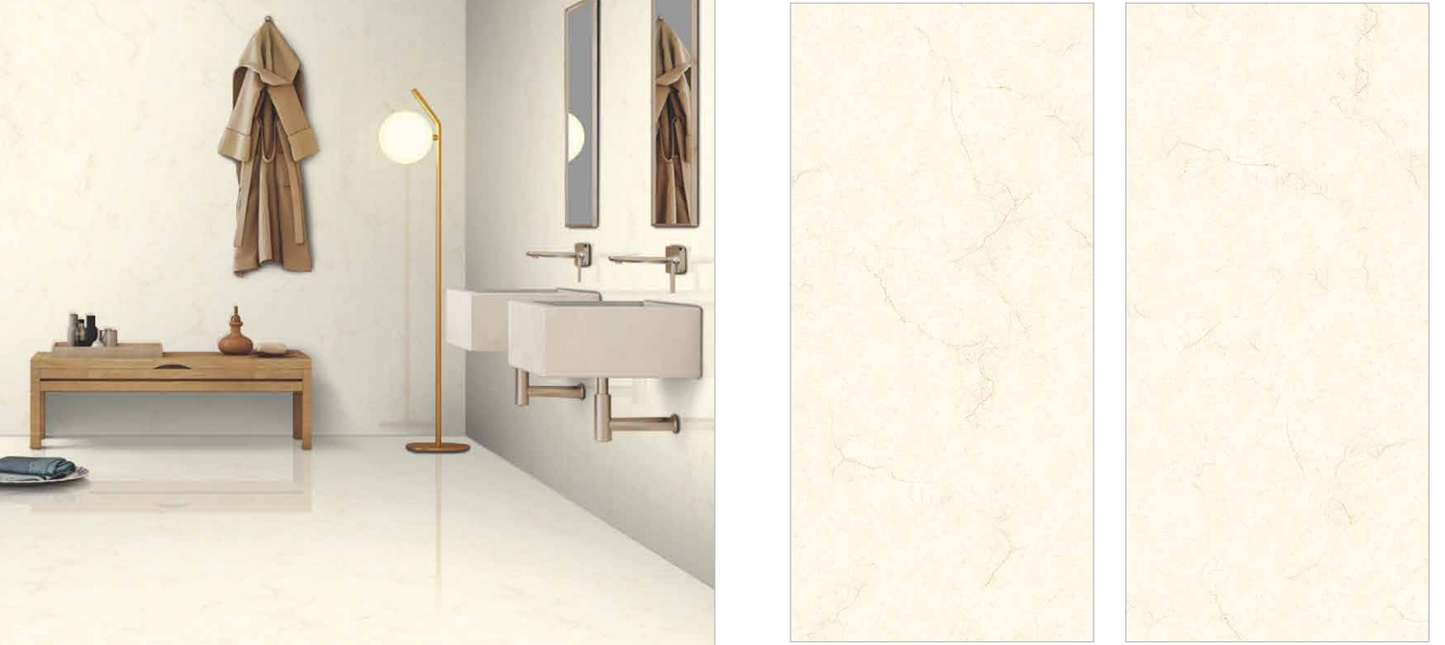 PRICE PER SQM-NICE CREAM GLOSSY 60X120 TILES