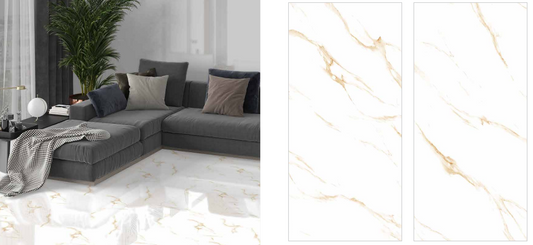 PRICE PER SQM-LUXURY CARRARA GOLD MATTE AND GLOSSY 60X120 TILES