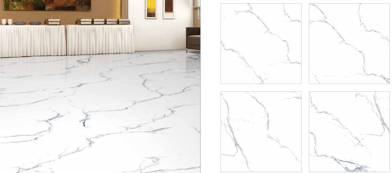 ON OFFER: CARRARA WHITE GLOSSY FINISH 60X60 TILE PRICE IS PER SQM