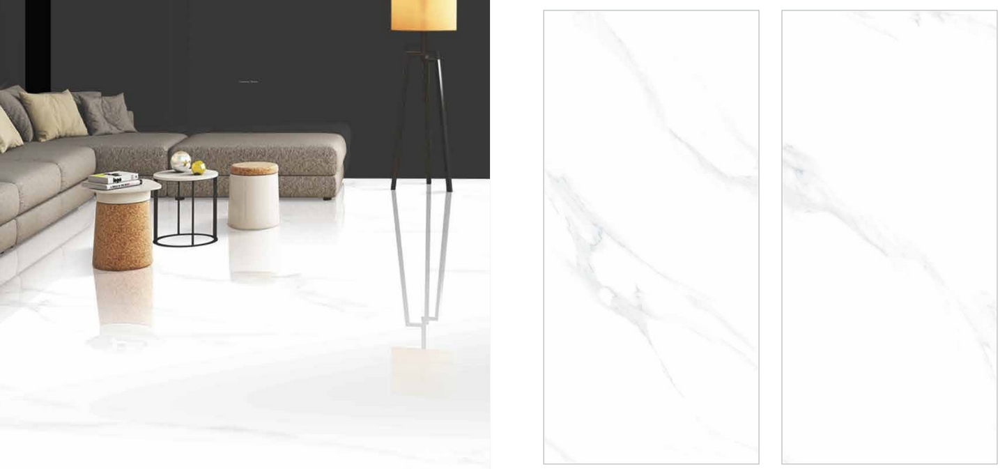 PRICE PER SQM-NEW CARRARA 60X120 PREMIUM GLOSSY FINISH TILES