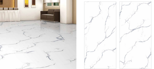 PRICE PER SQM-PREMIUM 60X120 CARRARA WHITE MARBLE FINISH TILES