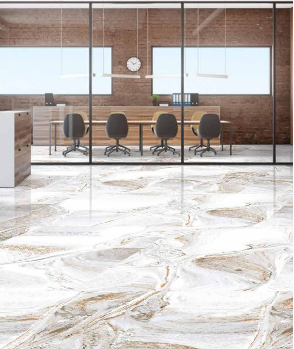 PRICE PER SQM-WHITE LAWA CARVING GLOSSY FINISH 60X120 TILE